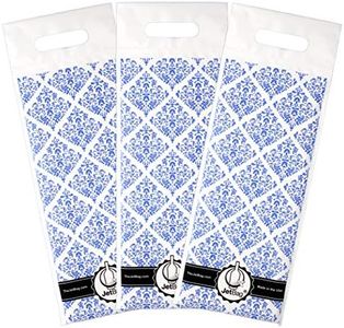 Jet Bag Travel Wine Bag (Set of 3, Blue Gift Pattern) - The Original Absorbent, Reusable & Protective Wine Bottle Bag - Made in the USA