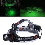 Green Light Head Lamp, Quick Response Waterproof USB Charging LED Headlamp for Hunting for Fishing