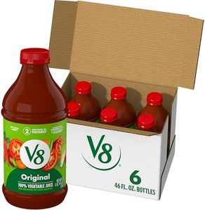 V8 Original 100% Vegetable Juice, 46 fl oz Bottle (6 Pack)