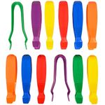 edxeducation Jumbo Tweezers - Set of 12 - Ages 18m Plus - 6 Colors - Plastic Tweezers for Kids - Toddler Tongs for Fine Motor Skills and Sensory Bins