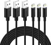 Lightning Cable Certified - Nikolable iPhone Charger 3Pack 6ft Lighting to USB A Charging Cord Compatible with iPhone 14 13 12 11 Pro Max XS XR 8 Plus 7 Plus 6s Plus 5S iPad Pro and More, Black