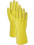 MAGID 15 Mil Latex Cleaning Gloves, 12 Pairs, 9/L, Rubber Gloves for Dishwashing, Cleaning Gloves, Flock Lined, 626