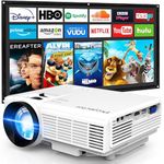 PURSHE Mini Projector Portable Projector Full Hd 1080P Supported,Home Theater Projector Compatible With Tv Stick,Phone,Games,Hdmi,Av,White