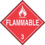 Accuform Hazard Class 3, Flammable 3, Adhesive Viny Placard, 10.25" x 10.75",MPL301VS1