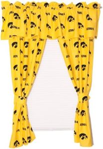 College Covers Everything Comfy Iowa Hawkeyes Curtain Panel Set, 2 Panels, 2 Matching Tie Backs, 42 inches Wide by 84 inches Long