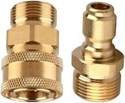 MIZORLIE Pressure Washer Adapter Set,M22 Male Thread Fitting, 3/8" Quick Connect kit,5000 PSI