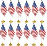 12 Pack Mini American Flags with St