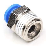 10mm 1/2 Thread Brass Pneumatic Connector Push to Connect Air Fittings Air Tube Line Quick Connect Air Tube Fittings(2-Pcs)