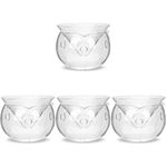 UPKOCH 4 Sets Dry Ice Salad Bowl Sushi Plate Set Salad Containers Clear Glass Bowls Triangle Glass Bowl Dinner Bowl Martinis Glass Salad Bowl Kitchen Supply Novelty Bowl Cooking Shrimp