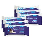 Furbliss Hygienic Pet Wipes for Dogs & Cats, Cleansing Grooming & Deodorizing Hypoallergenic Thick Wipes with All Natural Deoplex Deodorizer by Vetnique Labs (600ct (6pk), Refreshing Scent)