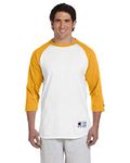 Champion Men's Raglan Baseball T-Shirt, White/C Gold, 3XL