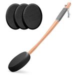 AmazerBath Lotion Applicator for Back, Device to Apply Lotion to Your Back with Long Handled, 17 Inches Back Moisturizer Applicator with 4 Replaceable Pads for Women Men，Black