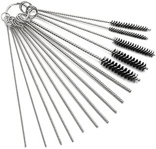 AUCELI Carburetor Carbon Dirt Jet Remove Cleaner, 10 Cleaning Needles + 5 Nylon Brushes Tool Kit for Motorcycle for Welder Carb Chainsaw Spray Guns Torch Tips Firing Hole Stove Burner Holes