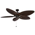 Honeywell Palm Island 52-Inch Tropical Ceiling Fan, Five Palm Leaf Blades, Indoor/Outdoor, Damp Rated, Bronze, 52 inches