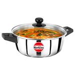 Hawkins 3 Litre Stainless Steel Cook n Serve Casserole with Glass Lid (SSCB30G)