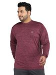 CHKOKKO Men's Plus Size Full Sleeve Round Neck Dry Fit Sports T-Shirt Mgenta 4XL