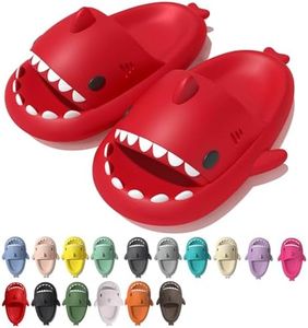 Shark Cloud Slippers, Shark Cute Slides for Women Man,Summer Slipper Sandals for Boys Girls Spa Platform Shoes Non-Slip Beach Open Toe Beach Sandals Shower Couple Shoes (38/39, red, numeric_7)