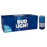 Bud Light Lager Beer Can, 10 x 440ml