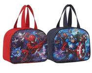 STRONG LIFE Combo Polyester Tiffin School Office Picnic Work Lunch Bag for Kids with Bottle Holder Pack of 2 (Red+Blue)