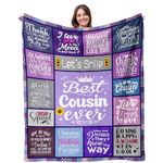 Suobrnaer Cousin Gifts Blanket, Cousin Gifts for Women, Best Cousin Gifts, Gifts for Cousin Female, Cousin Birthday Gifts, Graduation Gifts for Cousin Throw Blanket 60''x 50''