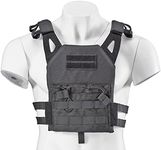 Lancer Tactical Kid's JPC Vest w/EVA Plates for Outdoor/Indoor Airsoft (Color: Tan/Multi-Camo/Black), Black, One size