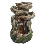 Alpine Rainforest 4-Tiered Fountain w/LED Lights, 22 Inch Tall