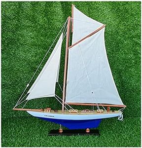 Columbia Sailing Yacht Boat Wooden Model 27” 68cm Wood Ship Gift Décor Decoration Display Collection Watercraft Wooden Handmade by Vietnamese COLUM-50CM