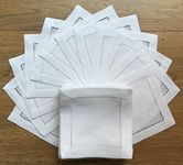 White Linen Cocktail Napkin-Set of 50 6"x6"-Linen Cloth Napkin Coasters-Ladder Hem Stitch-Super Value Bulk 50 Pack