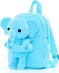 Frantic Kids Soft Animal Cartoon Travelling School Bag Soft Plush Standard Backpack Boys Girls Baby For 2 To 5 Years Baby/Boys/Girls Nursery, Preschool, Picnic(Fullbody_Skyelehpant), Medium, 10 Liter