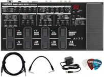 Boss ME-90 Guitar Multiple Effects Bundle with Power Adapter, 10ft Instrument Cable, 6 Inches Patch Cable, and Picks