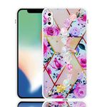 Case Creation Compatible with iPhone 10 Chain Case Flower Abstract Art,Love Rose Bud Design Cute Hanging Silicon Pretty Strap Protective Wrist Bracelet Back Cover for Apple iPhone 10