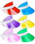 Pack of 6 Plastic Visors Pub Golf Visor Golf Fancy Dress Accessories Assorted Colours Pink Yellow Blue Green Orange Red Sun Visor Costume Accessories Hen or Stag Party Festivals Raves 80s Fancy Dress