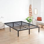 Olee Sleep 14 Inch Heavy Duty Steel Slat Anti-Slip Support, Easy Assembly Platform Bed Frame, Noise Free Steel Mattress Foundation, Maximum Storage, No Box Spring Needed, Black, King Size