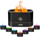 ASAB Flame Diffuser Essential Oil Diffuser Air Humidifier 180ml Aromatherapy Diffuser with 7 LED Colour Changing Lights Quiet Operation Electric Aroma Diffuser for Bedroom Home Office Yoga Spa (BLACK)