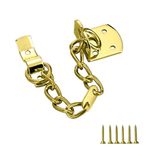 Door Chain Narrow Door Chain Polished Brass | 45 x 4 x 38 mm Narrow Door Chain Lock | Door Chain for Front Door Brass for Wooden and UPVC Doors | Internal and External Front Door Brass Restrictor