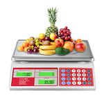 CAMRY Digital Computing Scale 66lb/30kg with 4 Units Price Memory, Commercial Scale for Grocery Store, Backlight LCD Display, Waterproof Switch, Stainless Steel Platform