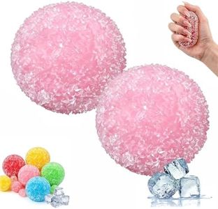 2PCS Crunchy Squishy Stress Balls, 2026 New Cooling Ice Squishies Skin Fidget Sensory Squeeze Ball, Non-Sticky Slow Rising Satisfying Squishy for Desk Display Stress Relief(Pink)