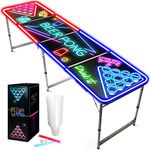 Beer Pong Official Full Set | Light Kit | 1 Bright Table with Holes + 22 American Cups + 24 Fluo Sticks + 2 Luminous Balls | Complete Pack | Premium Quality | Scratchproof | OriginalCup®