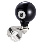 Arenbel 8 Ball Steering Wheel Assist Booster Grip Handle Turning Control Spinner Suicide Knob Fit Most Vehicles Cars Trucks Boats, Black