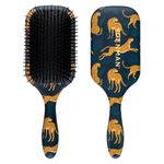 Denman Tangle Tamer Ultra (Leopard) Detangling Paddle Brush For Curly Hair And Black Natural Hair - use with both Wet & Dry Hair, D90L