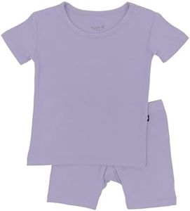 KYTE BABY, Short Sleeve Toddler Pajama Set, 97% Rayon made from Bamboo, 3% Spandex (10, Taro)