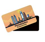 dhcrafts Rectangular Rubber Fridge Magnet/Magnetic Card Orange Pennsylvania Philadelphia Design Pack of 1 (8.6cm x 5.4cm)