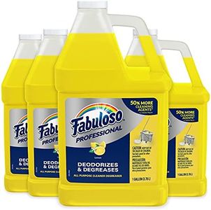 FABULOSO Professional All Purpose Cleaner & Degreaser, Lemon, Concentrated Formula, Bathroom Cleaner, Toilet Cleaner, Floor Cleaner, 4 Gallons Total (128oz | Case of 4)