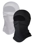 PAROPKAR Balaclava Ski Mask - Full Face Mask Windproof all Weather Outdoors Biking Face Cover for Men Women Boys & Girls (Black White)