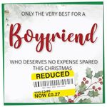 Funny Christmas Card for Boyfriend with Reduced Sticker, Holly & Ivy Design, Boyfriend Xmas Card, Merry Christmas Boyfriend, Humorous Card for Him, Novelty Joke Gift for Boyfriend Idea, 148mm