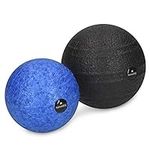 Navaris Fascia Massage Balls Set - 2 Different Sizes (8cm, 10cm) - Myofascial Deep Tissue Muscle Therapy for Back Legs Neck Foot Roller Trigger Points