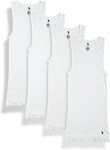 U.S. Polo Assn. Men's Undershirt - Cotton Ribbed Tank Top (4 Pack), Size Medium, White