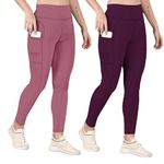 KASHIKAY CREATION Women's High Rise Full Stretchable Ankle Length Slim Fit Yoga Workout Gym Tights with Pockets| Yoga Pants/Leggings for Women