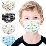 mystcare Kids Disposable Face Mask 50 Pack Ages 5-12 Filter 3-Layer Safety Face Masks for Kids Daily Use.All Metal Nose Clips(Multicolored)