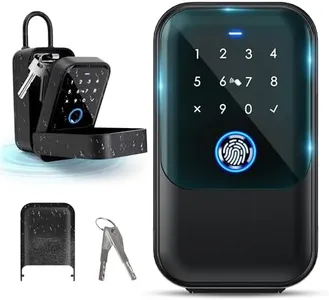 LOQRON Smart Key Lock Box, Bluetooth Fingerprint Lock Box with APP Control, Fingerprint Recognize & Multiple Code Types, Security Key Lock Box for Outside, Owner, Realtor, Airbnb (New Version)